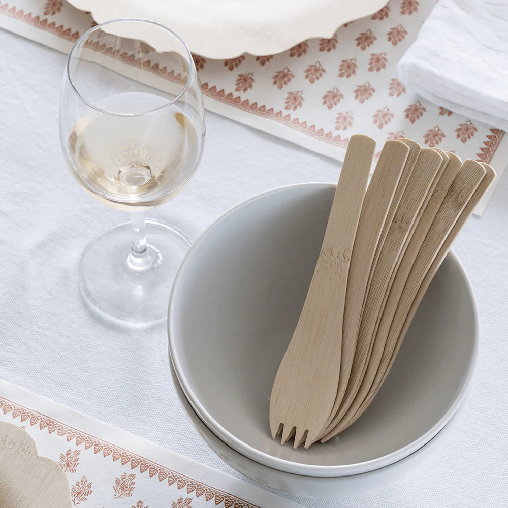 Disposable Bamboo Spork with Handle, Bulk Case of 250 - Image 2