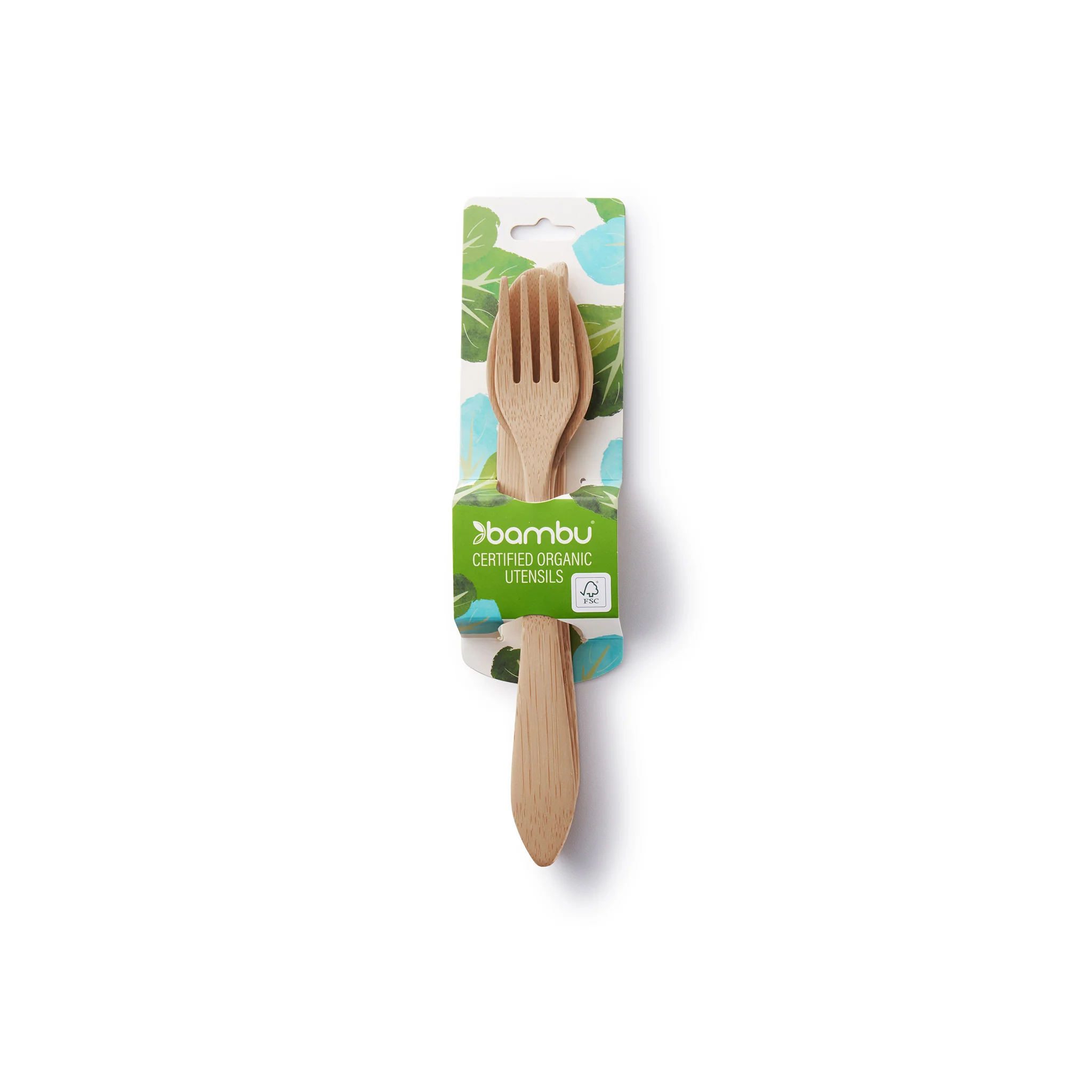 Reusable Bamboo Spoon, Knife & Fork Set - Image 4